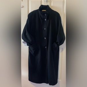 Larry Levine Black long dress coat